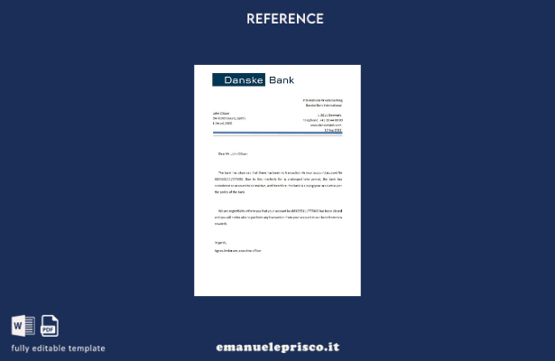 modello di riferimento chiusura Danimarca Danskebank stile verificato